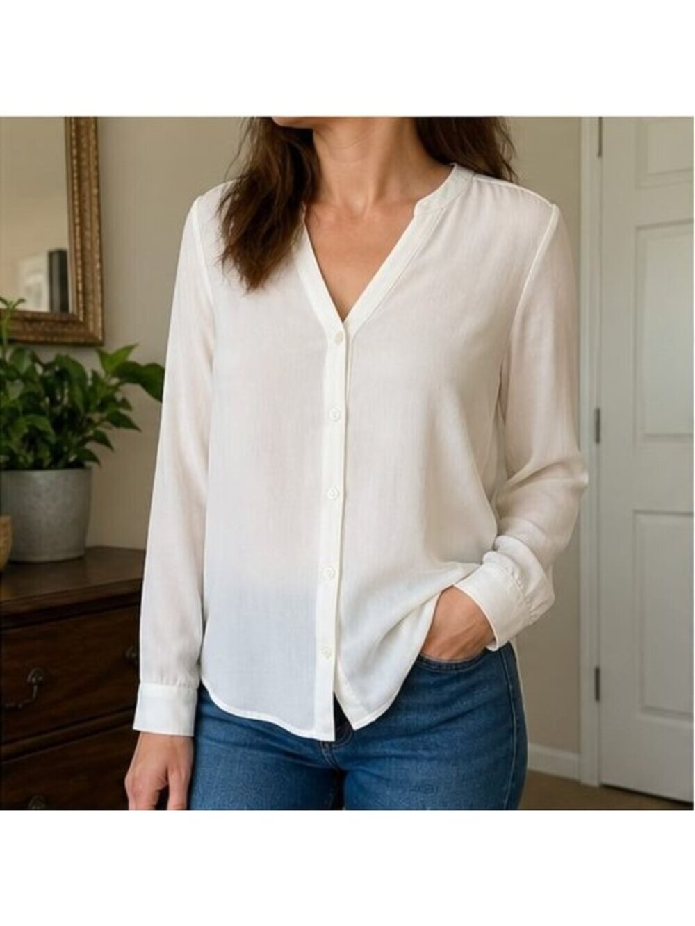 Ivory Ruffle Blouse - Picture 2 of 6